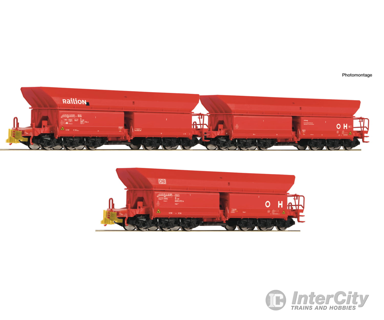 Roco 6600271 HO 3 piece set (2): Ore wagons DB AG European Freight Cars