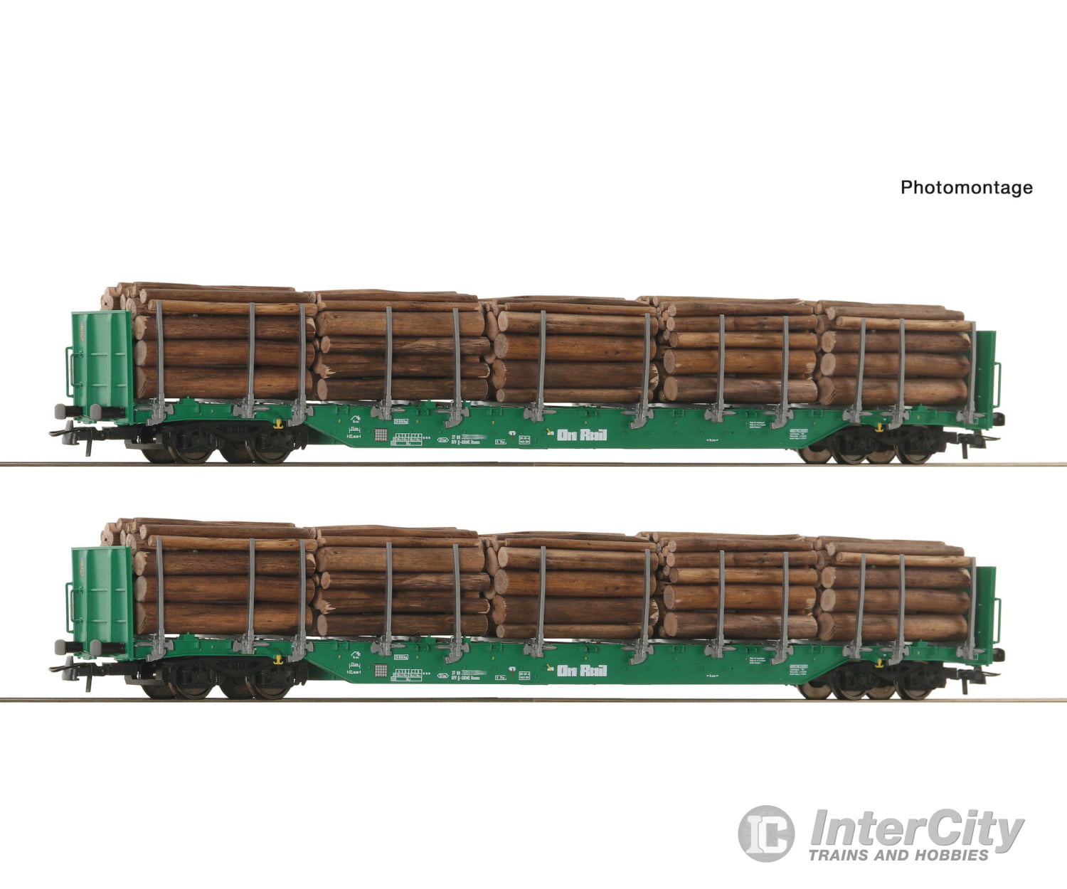 Roco 6600319 HO 2 piece set: Stanchion wagons OnRail European Freight Cars