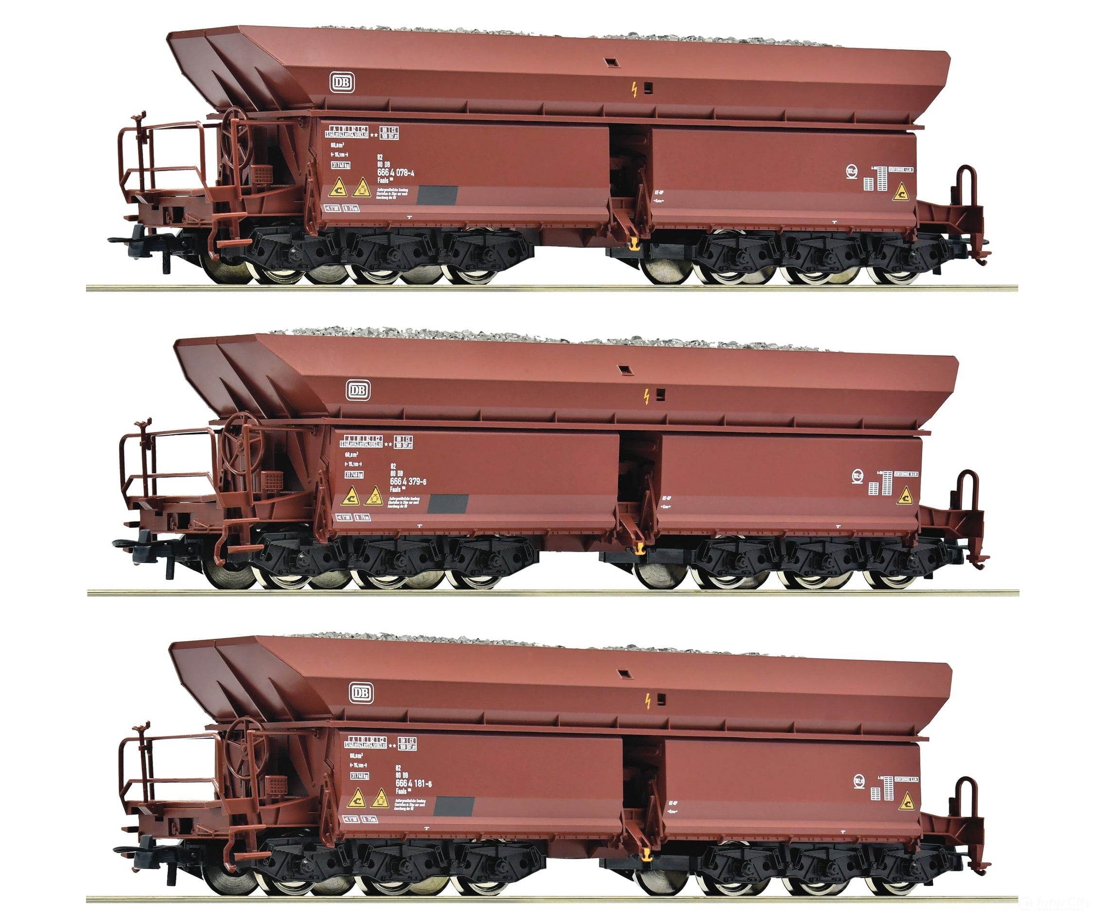 Roco 77030 HO 3 piece set (1): Ore wagons DB European Passenger Cars