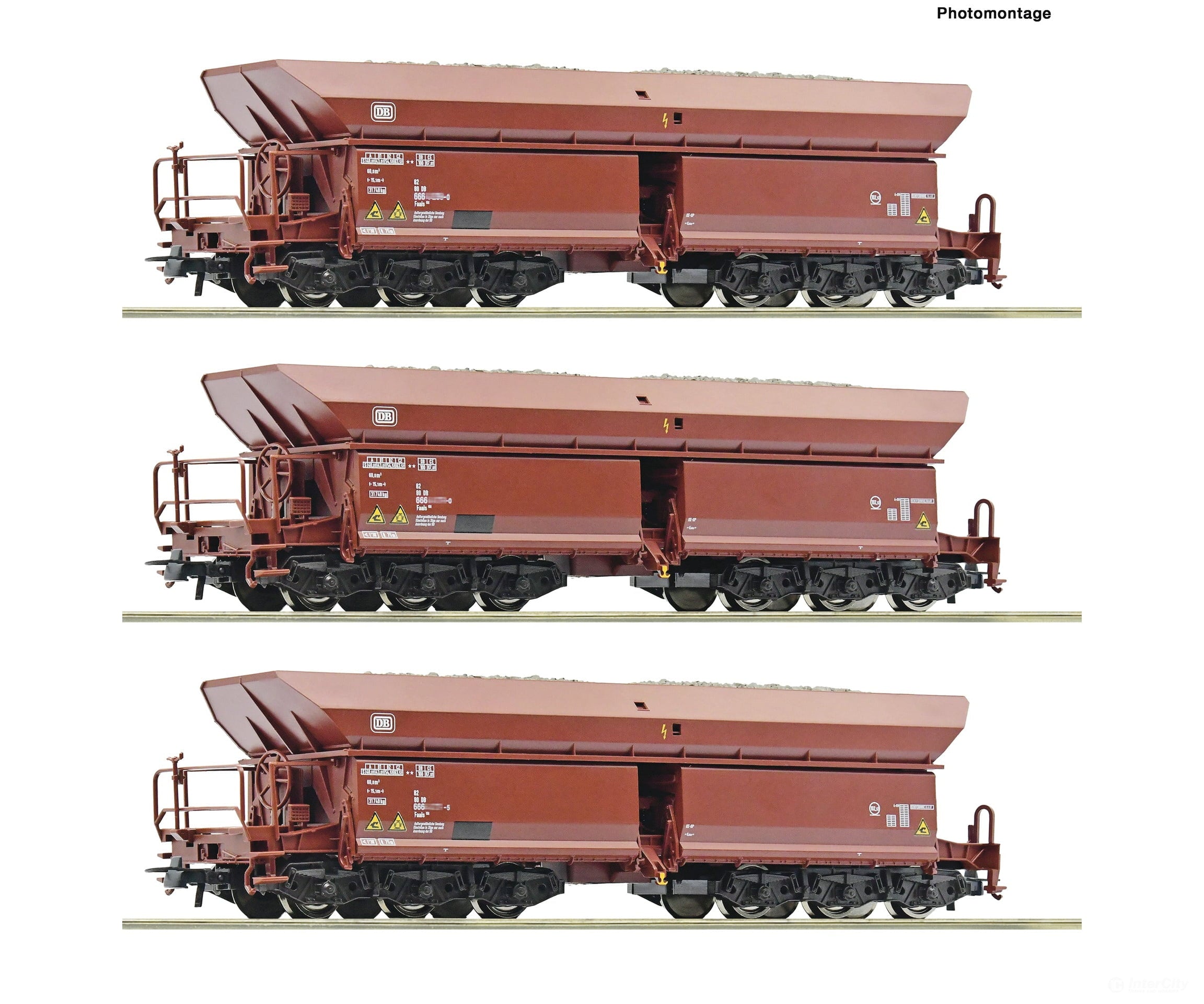 Roco 77031 HO 3 piece set (2): Ore wagons DB European Passenger Cars
