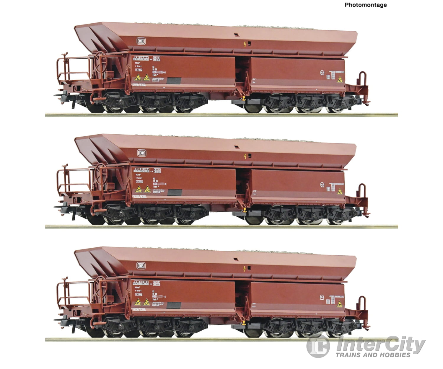 Roco 77031 HO 3 piece set (2): Ore wagons DB European Passenger Cars