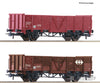 Roco 77034 HO 2 piece set: Open goods wagons SBB European Freight Cars