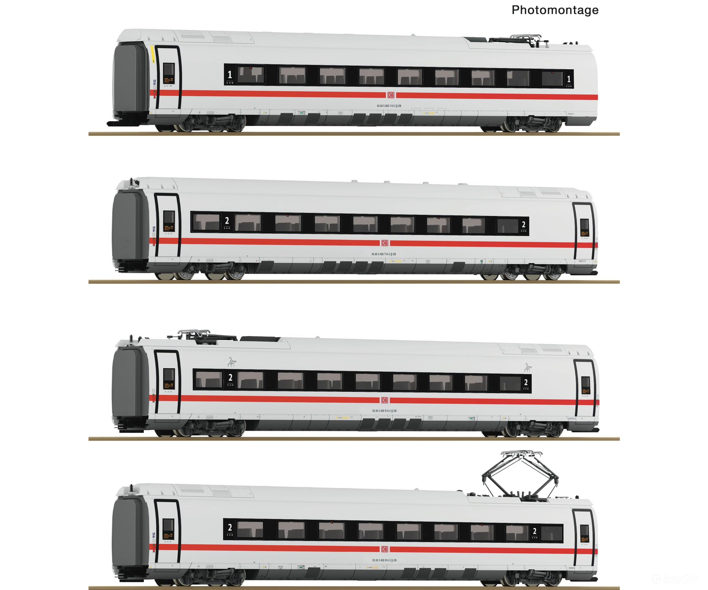 Roco 7710018 Ho 4 Piece Set: Electric Multiple Unit Ice 3Neo (Class 408) Db Ag European Locomotives
