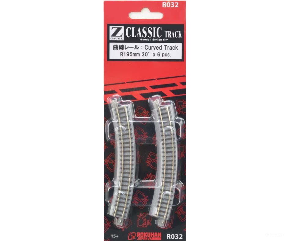 Rokuhan Z R032 R195mm 30 degree curve Track & Turnouts