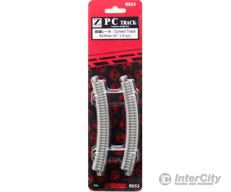 Rokuhan Z R053 245mm 30deg curved track with concrete ties Track & Turnouts