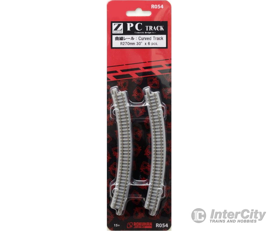 Rokuhan Z R054 270mm 30deg curved track with concrete ties Track & Turnouts