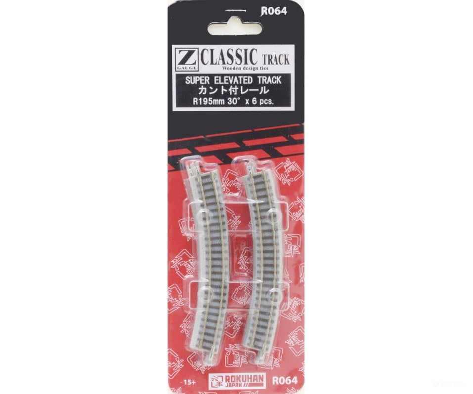 Rokuhan Z R064 Super elevated track R195 - 30 degree Track & Turnouts