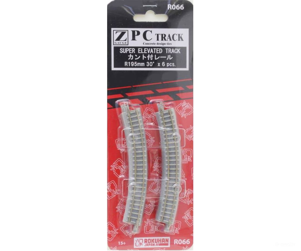 Rokuhan Z R066 PC Super elevated track R195 - 30 degree Track & Turnouts