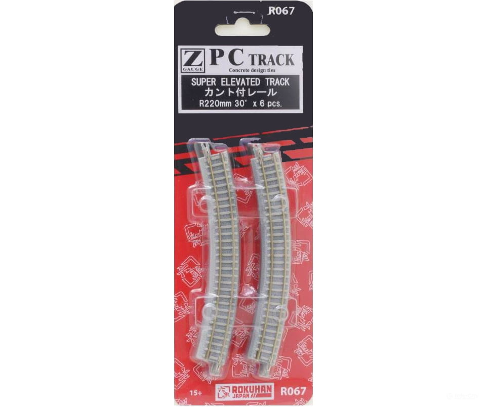 Rokuhan Z R067 PC Super elevated track R220 - 30 degree Track & Turnouts