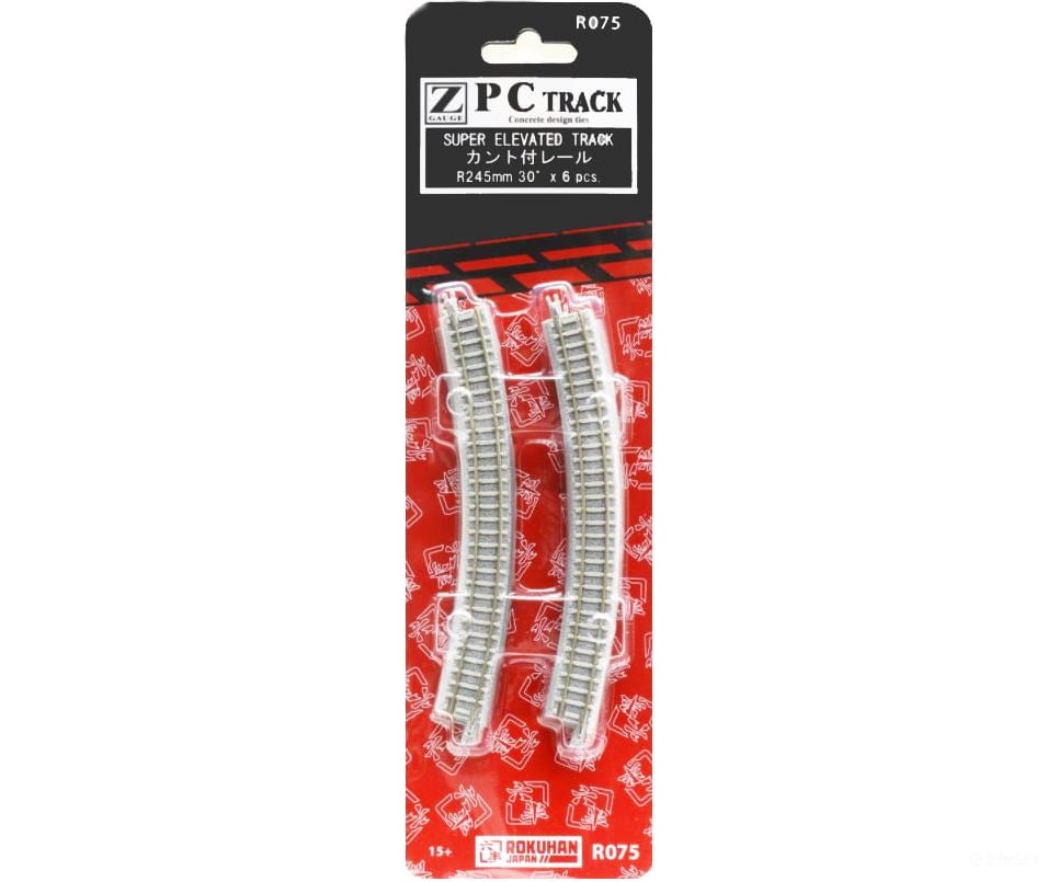 Rokuhan Z R075 Super elevated track R245 - 30 degree Track & Turnouts