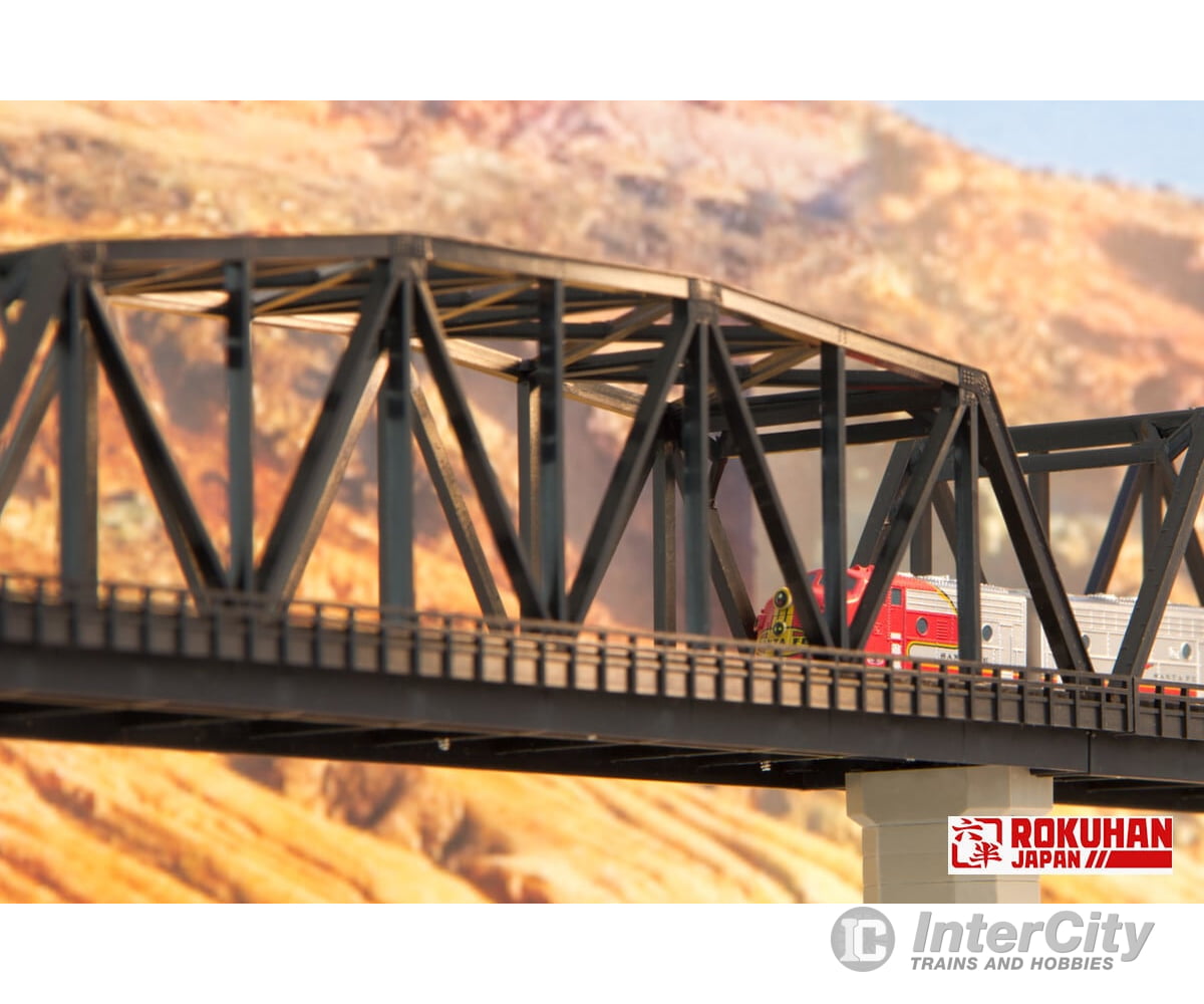 Rokuhan Z R094 Black double track iron bridge 220mm Tunnels & Bridges