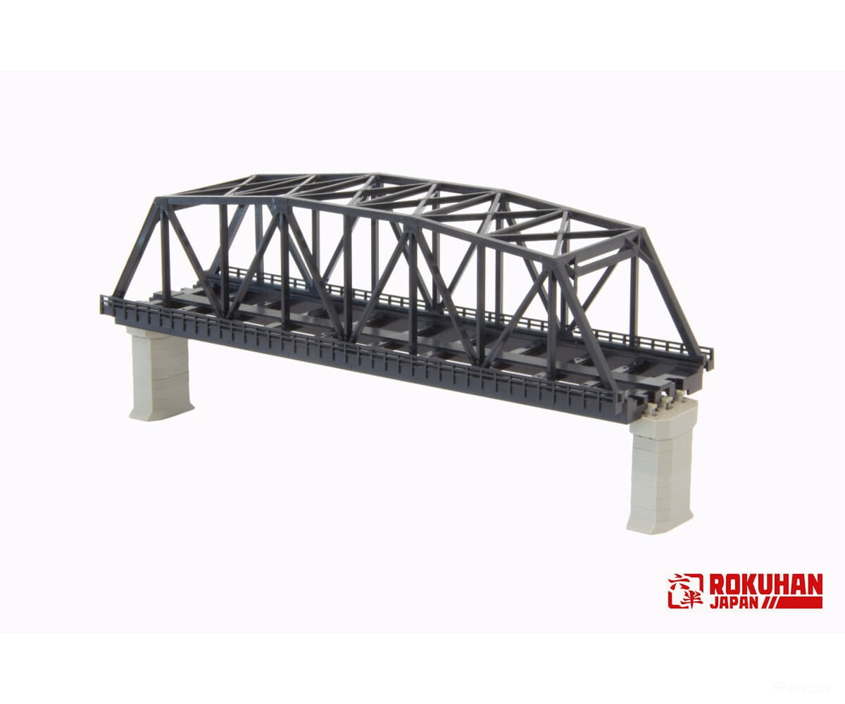 Rokuhan Z R094 Black double track iron bridge 220mm Tunnels & Bridges
