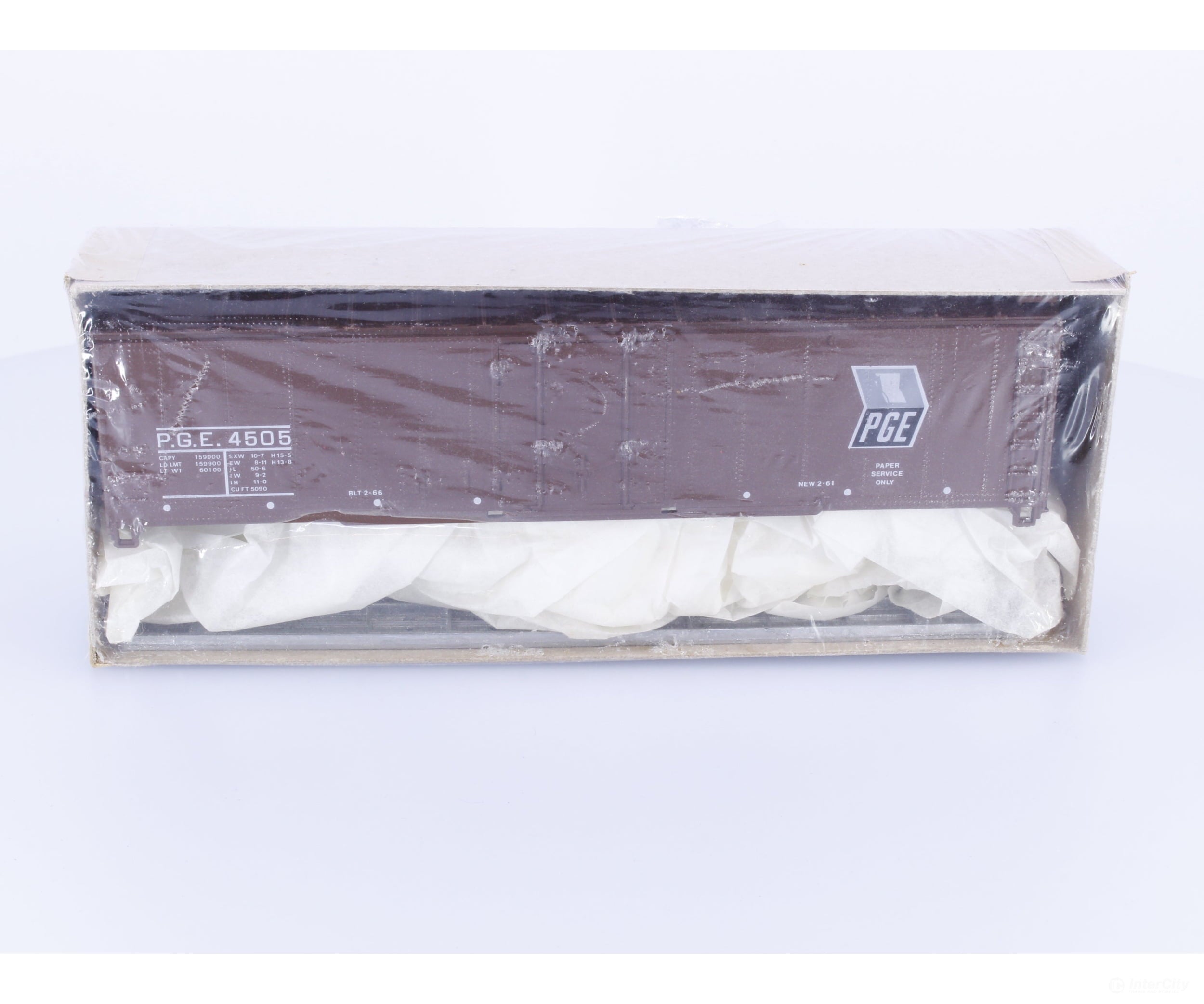 Roundhouse 1266 HO 50’ Plug Door Boxcar Kit Pacific Great Eastern (PGE) 4505 Freight Cars