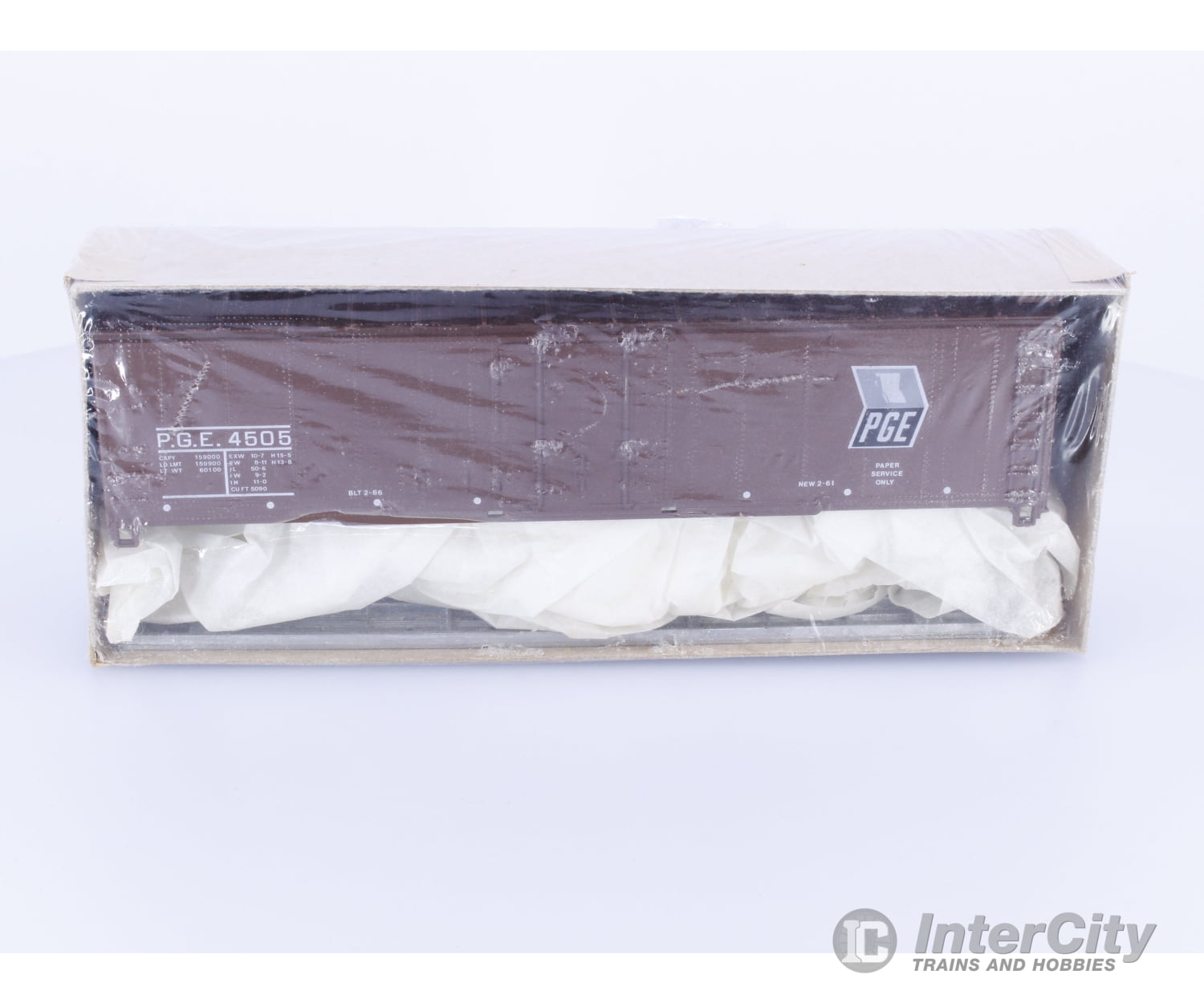 Roundhouse 1266 HO 50’ Plug Door Boxcar Kit Pacific Great Eastern (PGE) 4505 Freight Cars