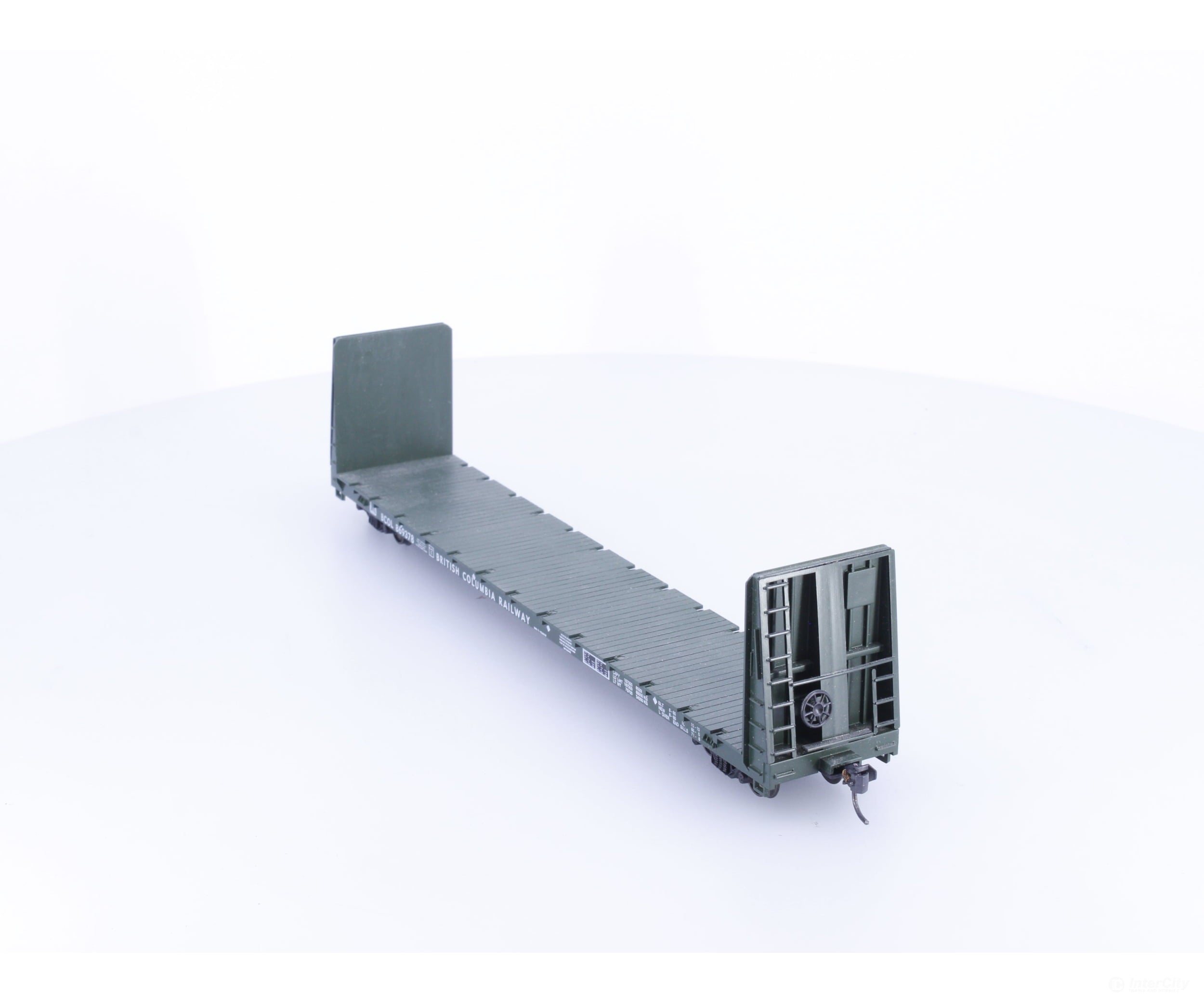 Roundhouse 1314 HO 60’ Bulkhead Flat Car #3 BC Rail (BCOL) 869378 - Freight Cars
