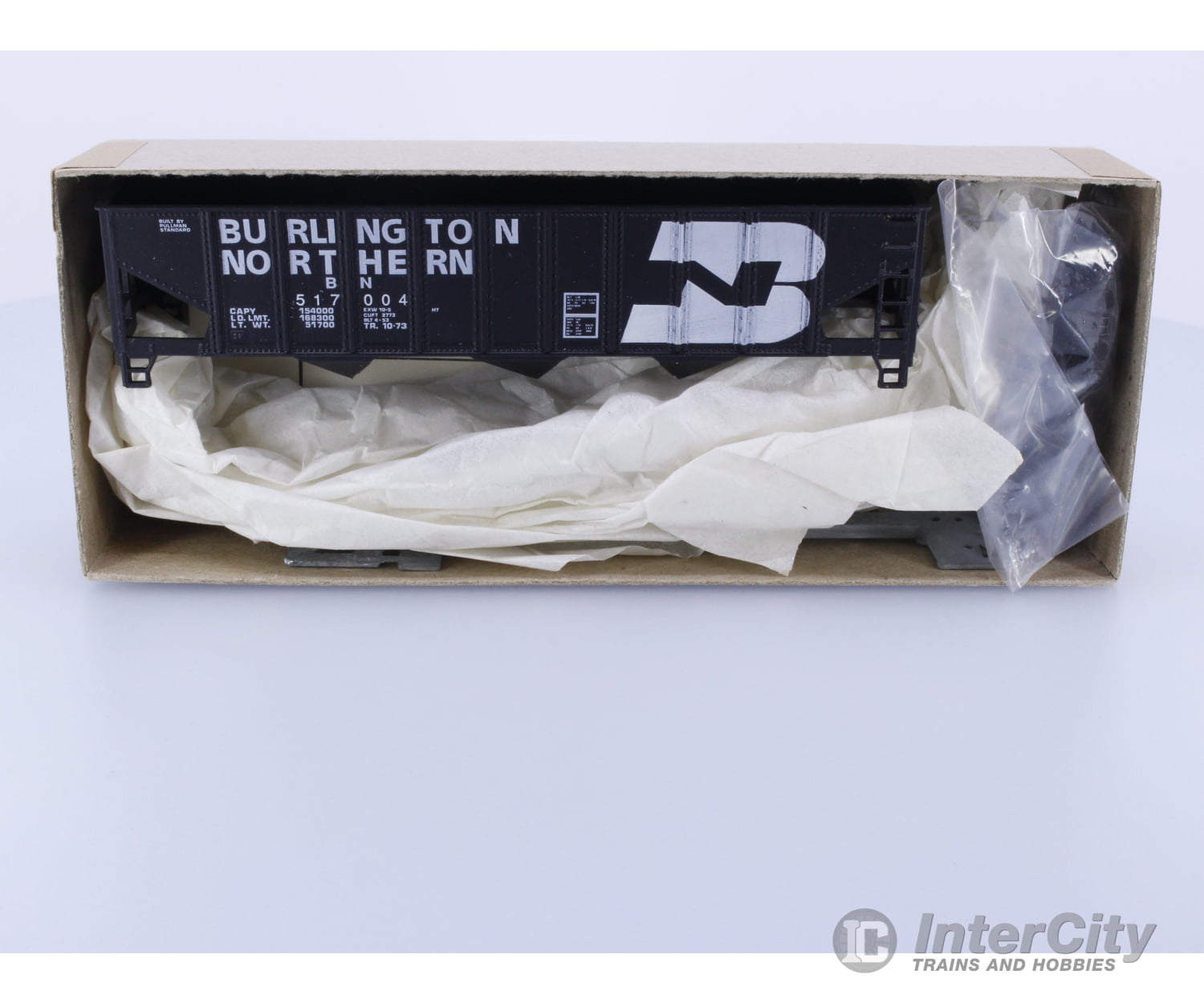 Roundhouse 1498 HO 3-Bay Rib Side Hopper Burlington Northern (BN) 517004 Freight Cars