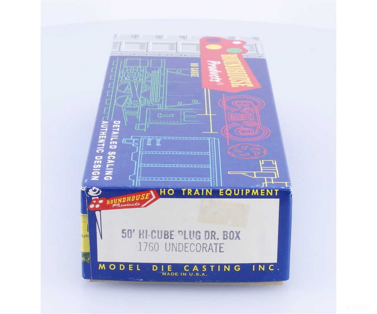 Roundhouse 1760 HO 50’ Hi-Cube Plug Door Box Car Kit Undecorated - Freight Cars