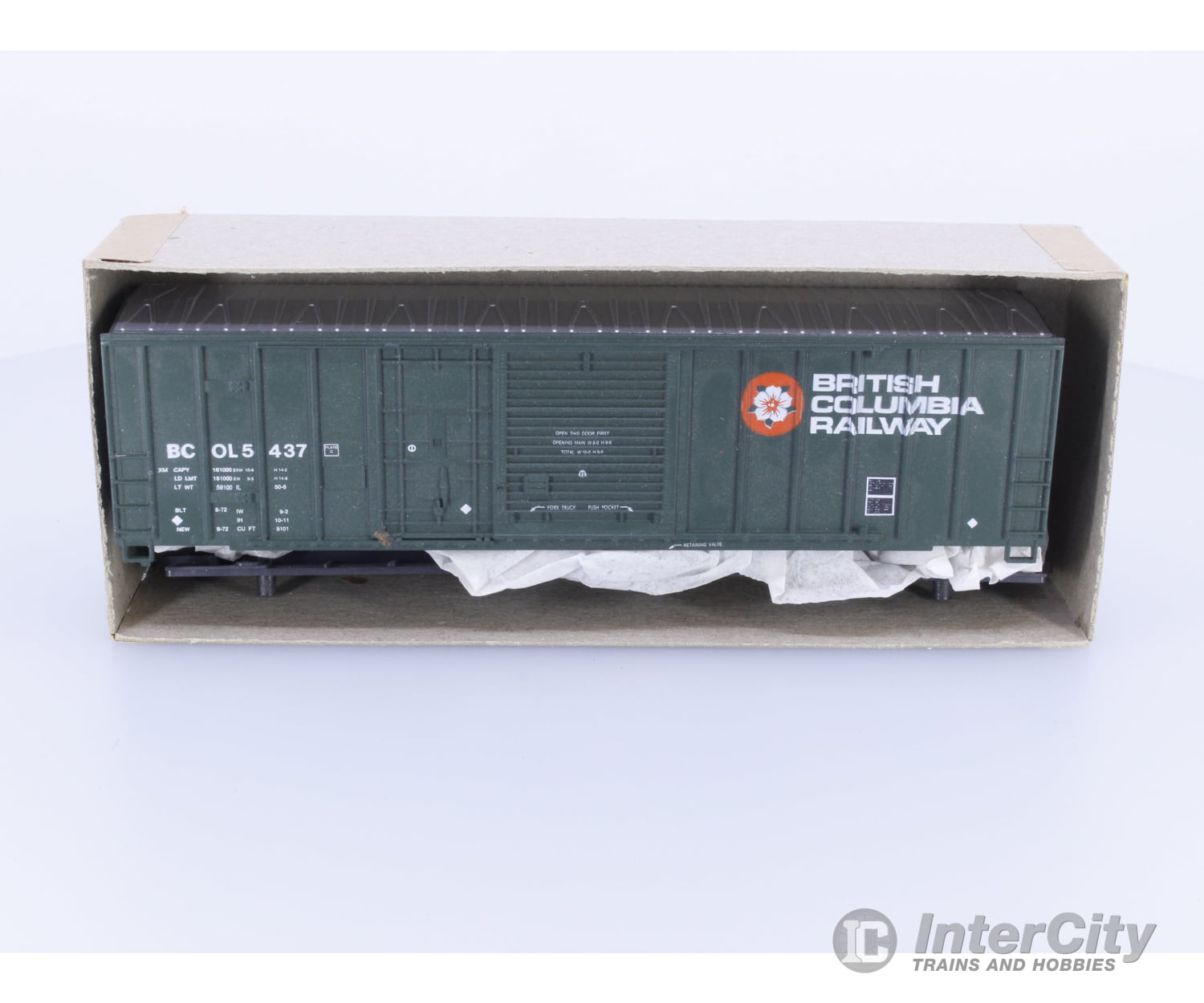 Roundhouse 1936 HO 50’ Combination Door Boxcar Kit BC Rail (BCOL) 5437 Freight Cars