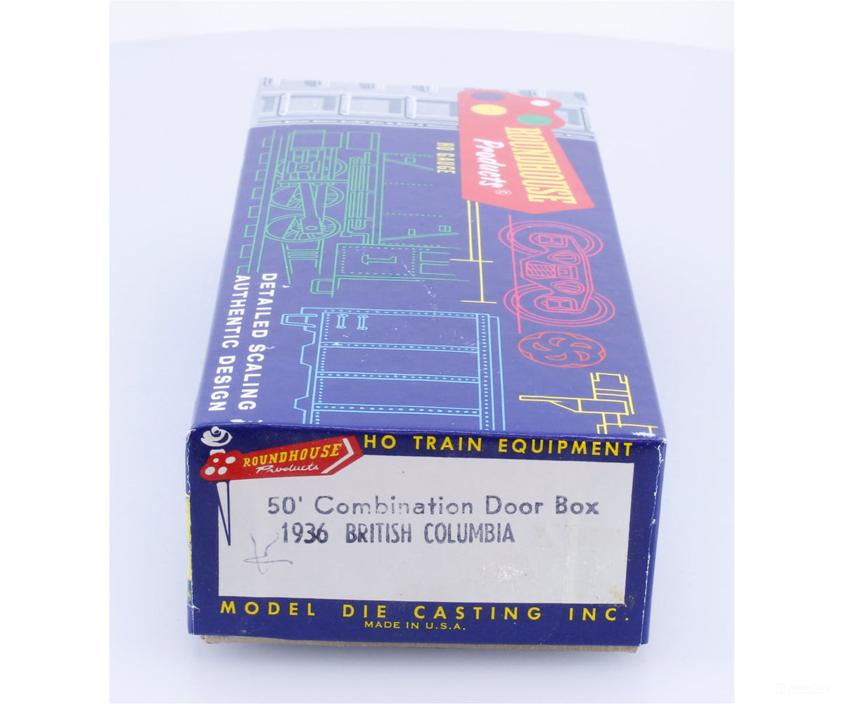 Roundhouse 1936 HO 50’ Combo Door Box Car Kit #1 British Columbia Railway (BCOL) 5437 - Freight Cars
