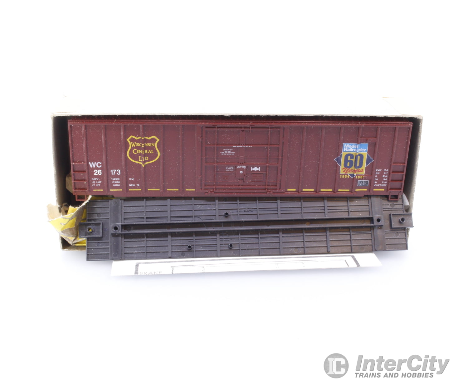 Roundhouse 7749 HO Box Car Kit Wisconsin Central (WC) 26173 Freight Cars