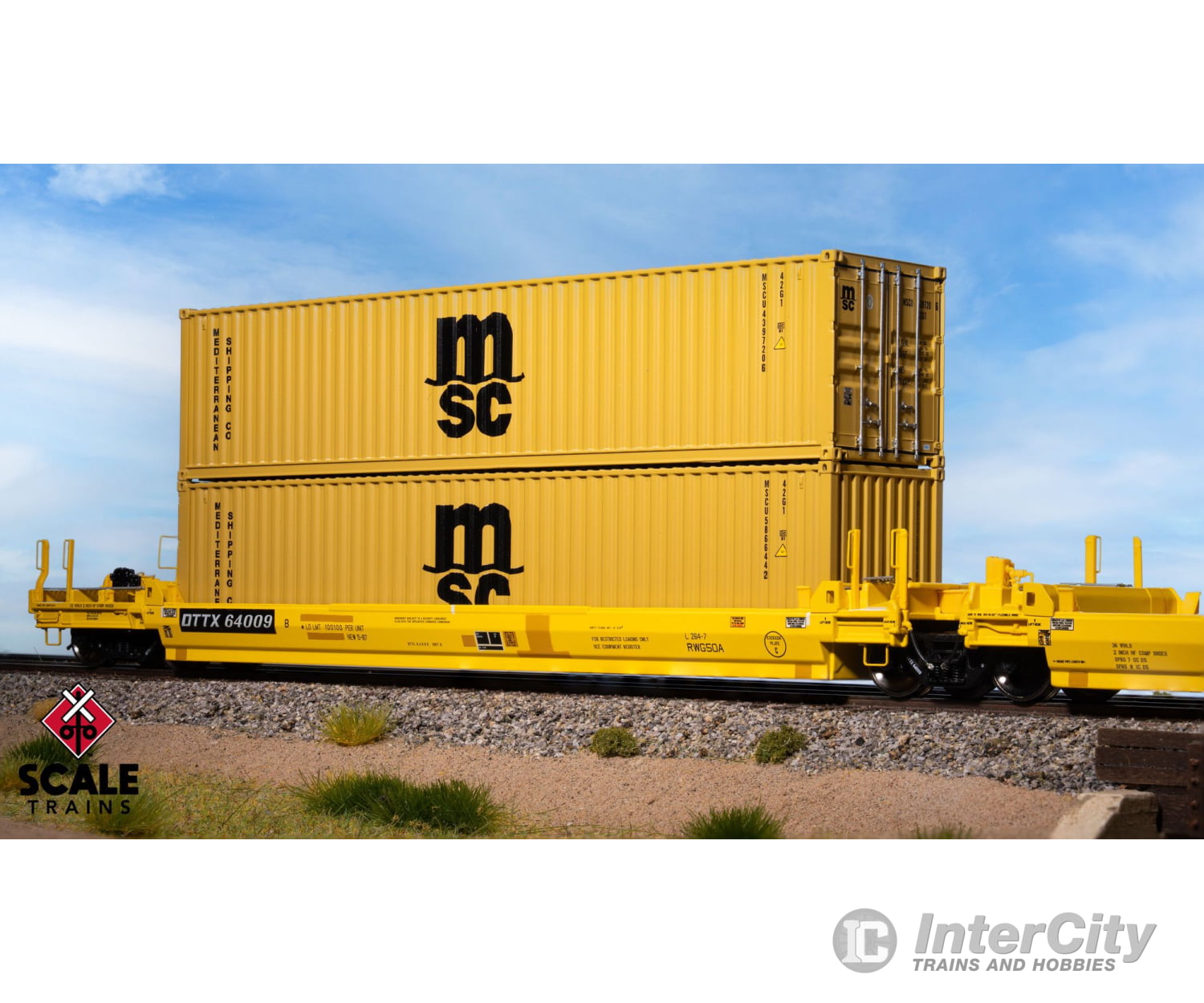 ScaleTrains SXT11861 Operator HO Scale 40’ Modern Angled Container MSC 5866442 (Single) Freight Loads & Containers