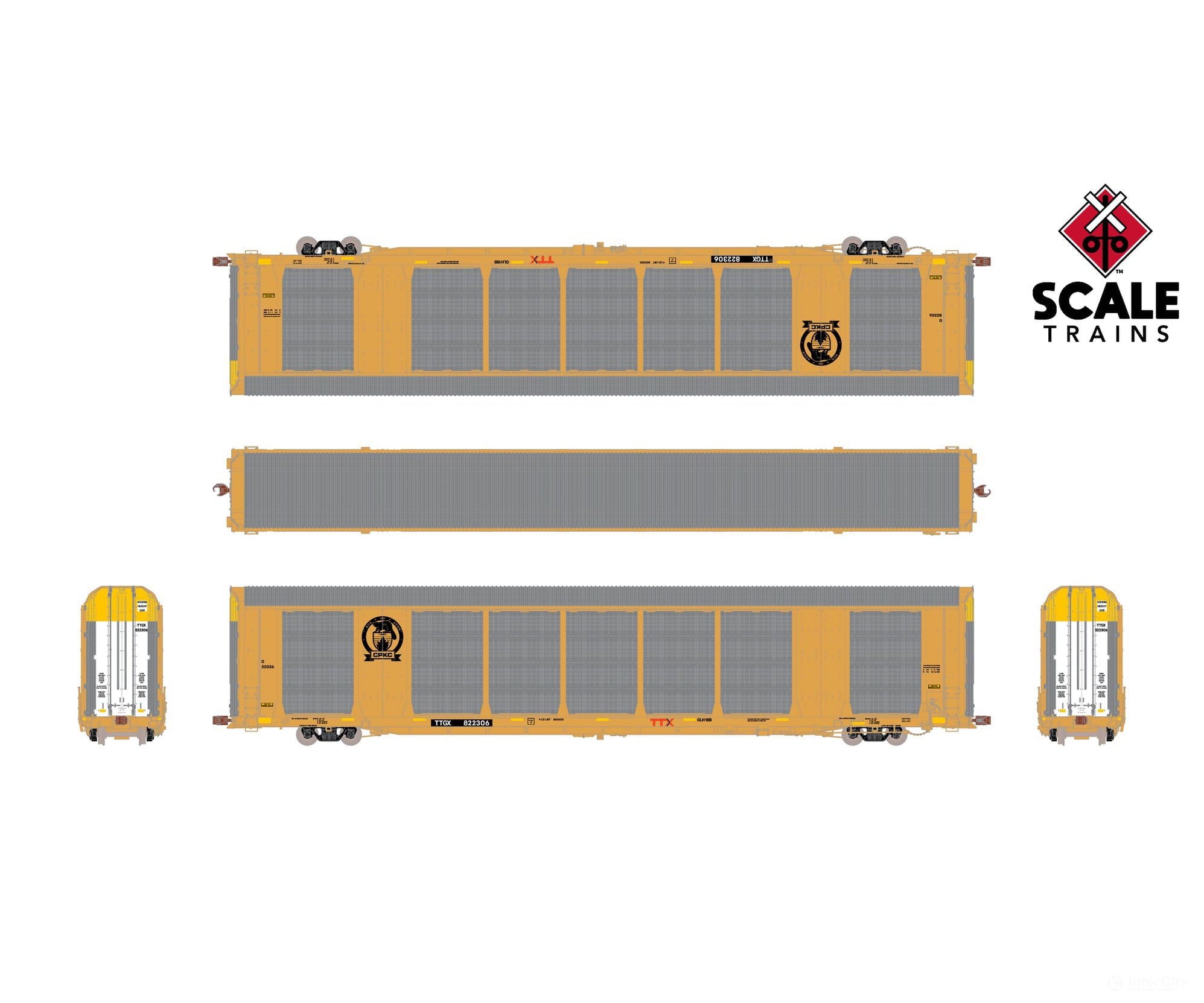 ScaleTrains SXT12024 Operator HO Scale Gunderson Multi-Max Autorack CPKC/Beaver/TTGX 822500 - Freight Cars