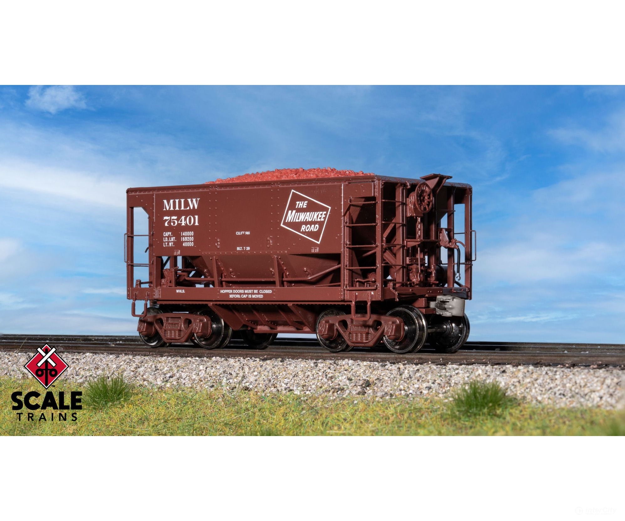 ScaleTrains SXT15238 Fox Valley Models HO Scale PSC 70-Ton Ore Car Milwaukee Road 75489 - Freight Cars