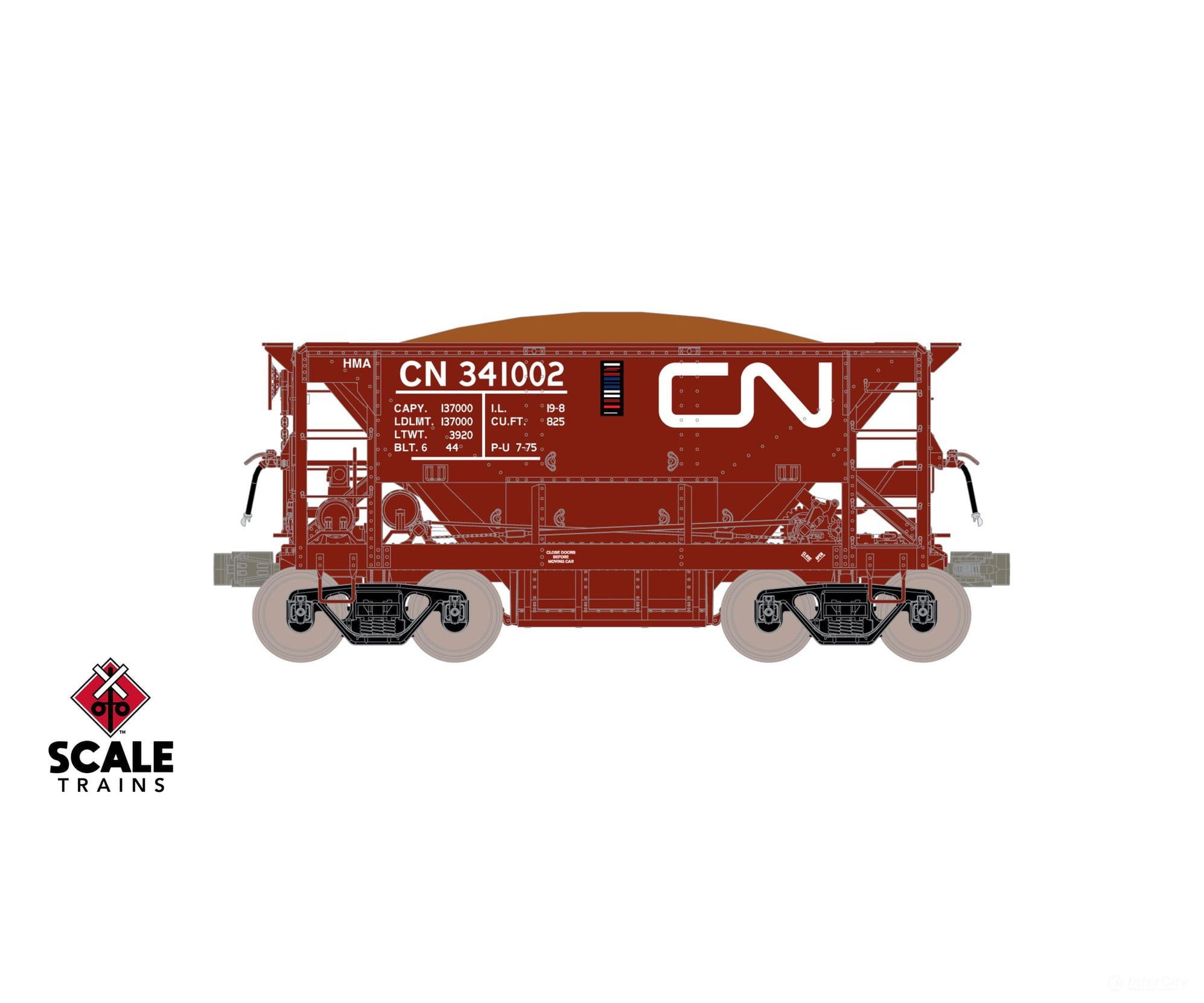ScaleTrains SXT15249 Fox Valley Models HO Scale PSC 70-Ton Ore Car Canadian National 341039 - Freight Cars