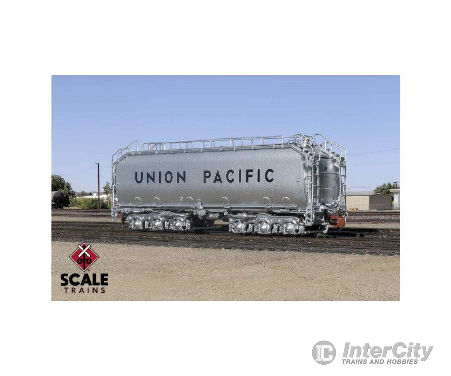Scaletrains Sxt32897 N-Scale Water And Fuel Tenders Up Mow Tender. Silver With Trucks. Rd# Un