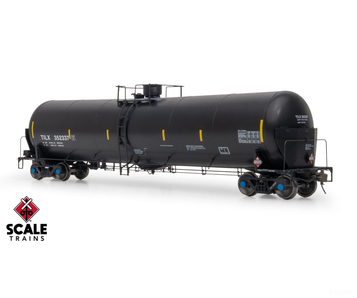 ScaleTrains SXT38236 Rivet Counter HO Scale Trinity 31K Tank Car with Head Shields Trinity Leasing/Black/Diesel