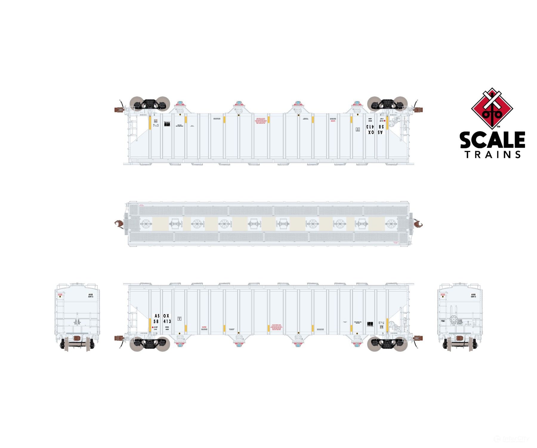 ScaleTrains SXT39434 Rivet Counter HO Scale Pullman-Standard 5820 Covered Hopper Americas