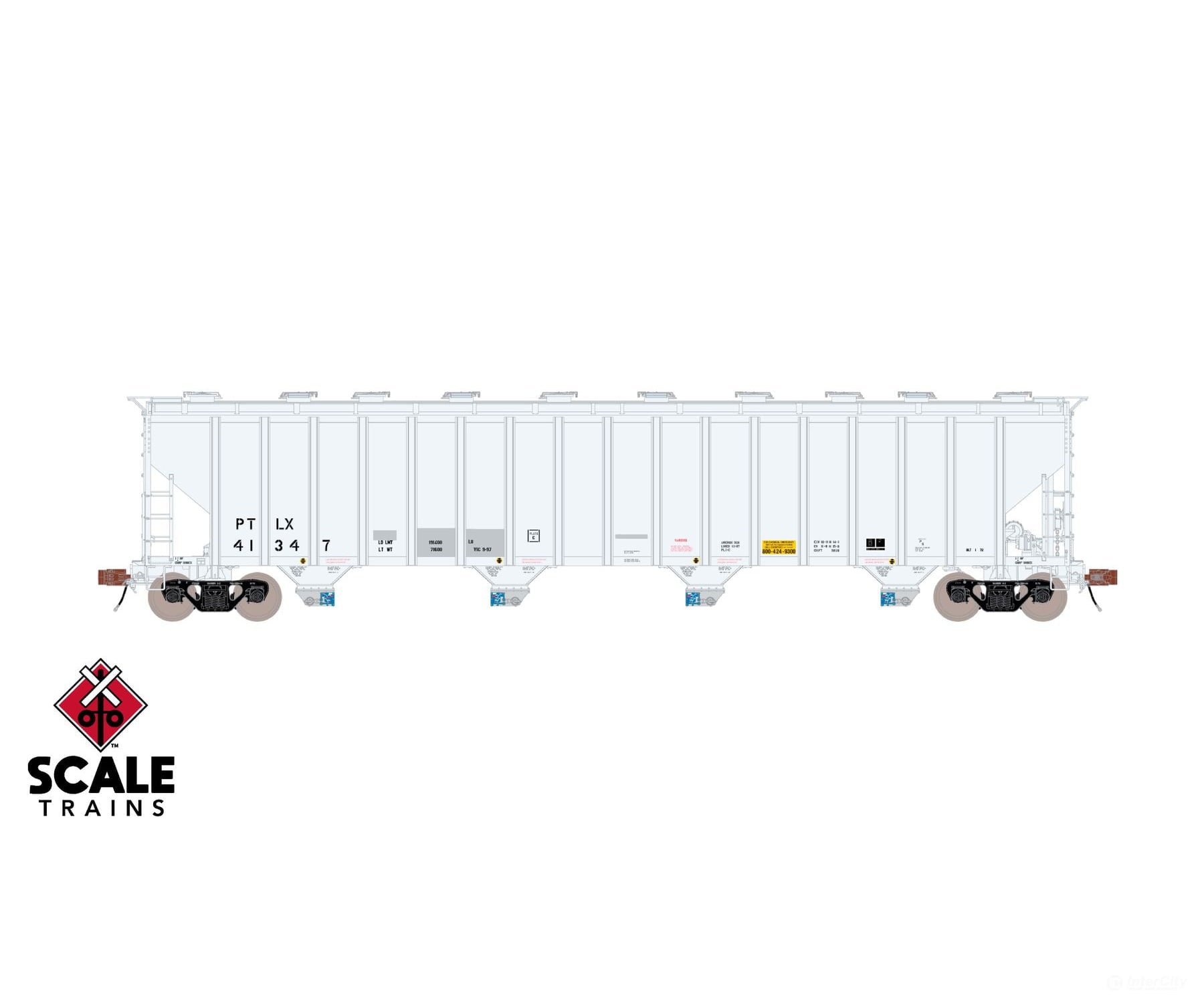 ScaleTrains SXT39449 Rivet Counter HO Scale Pullman-Standard 5820 Covered Hopper GE Rail Services/PTLX/Light