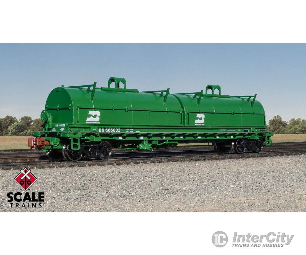 ScaleTrains SXT39460 Rivet Counter N Scale Thrall 48’ 2-Hood Coil Steel Car Burlington Northern/Cascade Green 686002