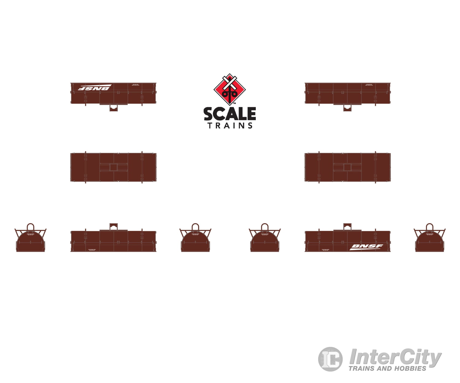 ScaleTrains SXT39466 Rivet Counter N Scale Thrall 48’ 2-Hood Coil Steel Car BNSF/Wedge Hoods 534204 Freight Cars