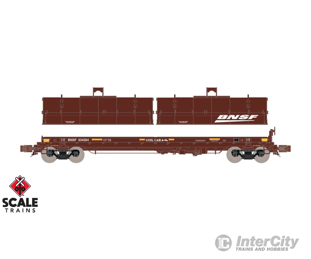 ScaleTrains SXT39466 Rivet Counter N Scale Thrall 48’ 2-Hood Coil Steel Car BNSF/Wedge Hoods 534204 Freight Cars