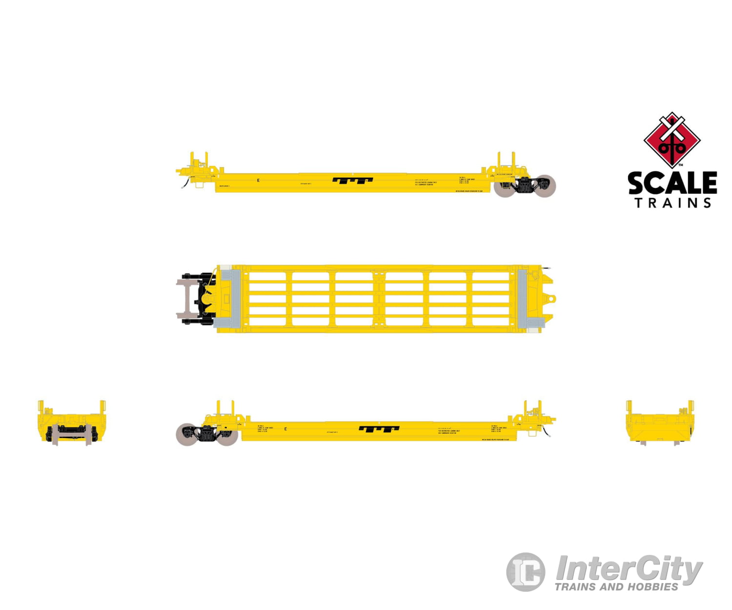ScaleTrains SXT40082 Rivet Counter HO Scale Pullman-Standard Trinity Backpacker Well Car Set (5) Trailer