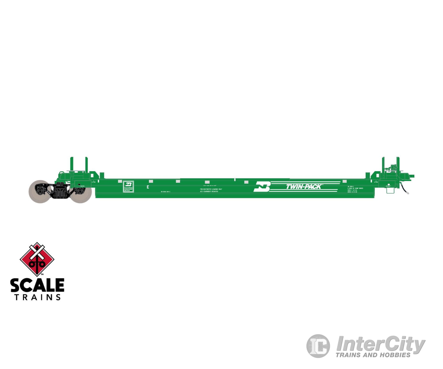 ScaleTrains SXT40087 Rivet Counter HO Scale Pullman-Standard Trinity Backpacker Well Car Set (5) Burlington