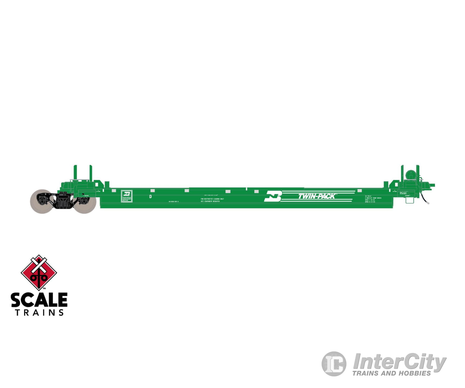 ScaleTrains SXT40088 Rivet Counter HO Scale Pullman-Standard Trinity Backpacker Well Car Set (5) Burlington