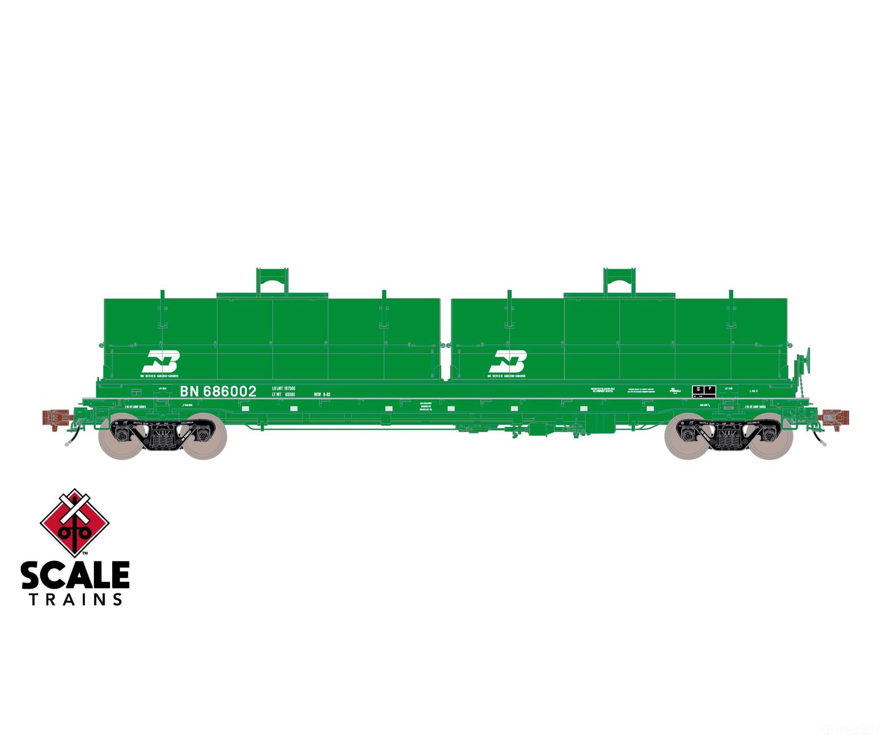 ScaleTrains SXT40276 Rivet Counter HO Scale Thrall 2-Hood Coil Steel Car BNSF/Wedge Hoods 534219 Freight Cars