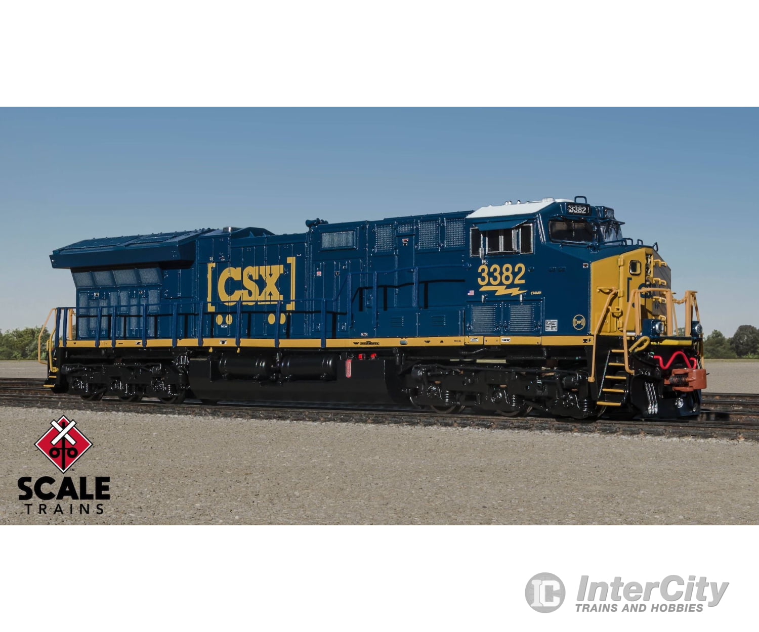 ScaleTrains SXT40441 Rivet Counter N Scale GE ET44AH CSX/YN3 Boxcar Logo/DP Sticker 3382 DCC & Sound Equipped