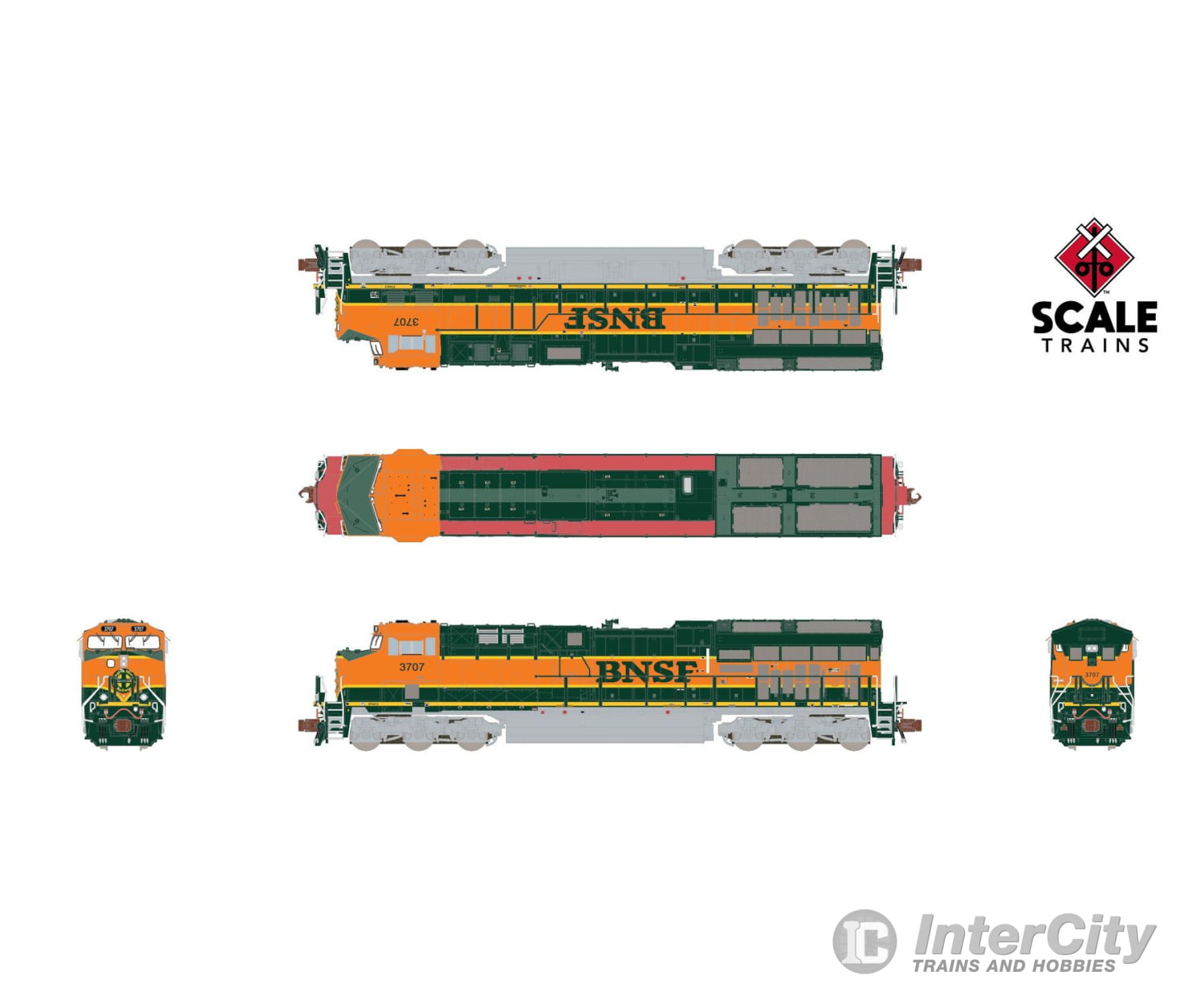 Scaletrains Sxt40455 Rivet Counter Hypotypical N Scale Ge Et44C4 Bnsf/Heritage I 3712 Dcc & Sound