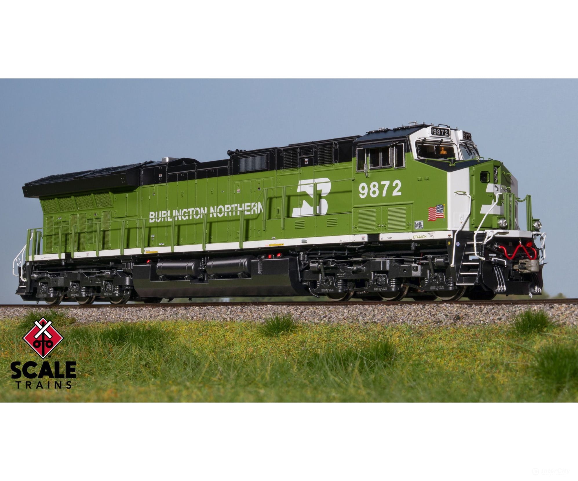 ScaleTrains SXT40571-1 Rivet Counter HypoTypical HO Scale GE ET44ACH Burlington Northern/White Face 9893 DCC & Sound