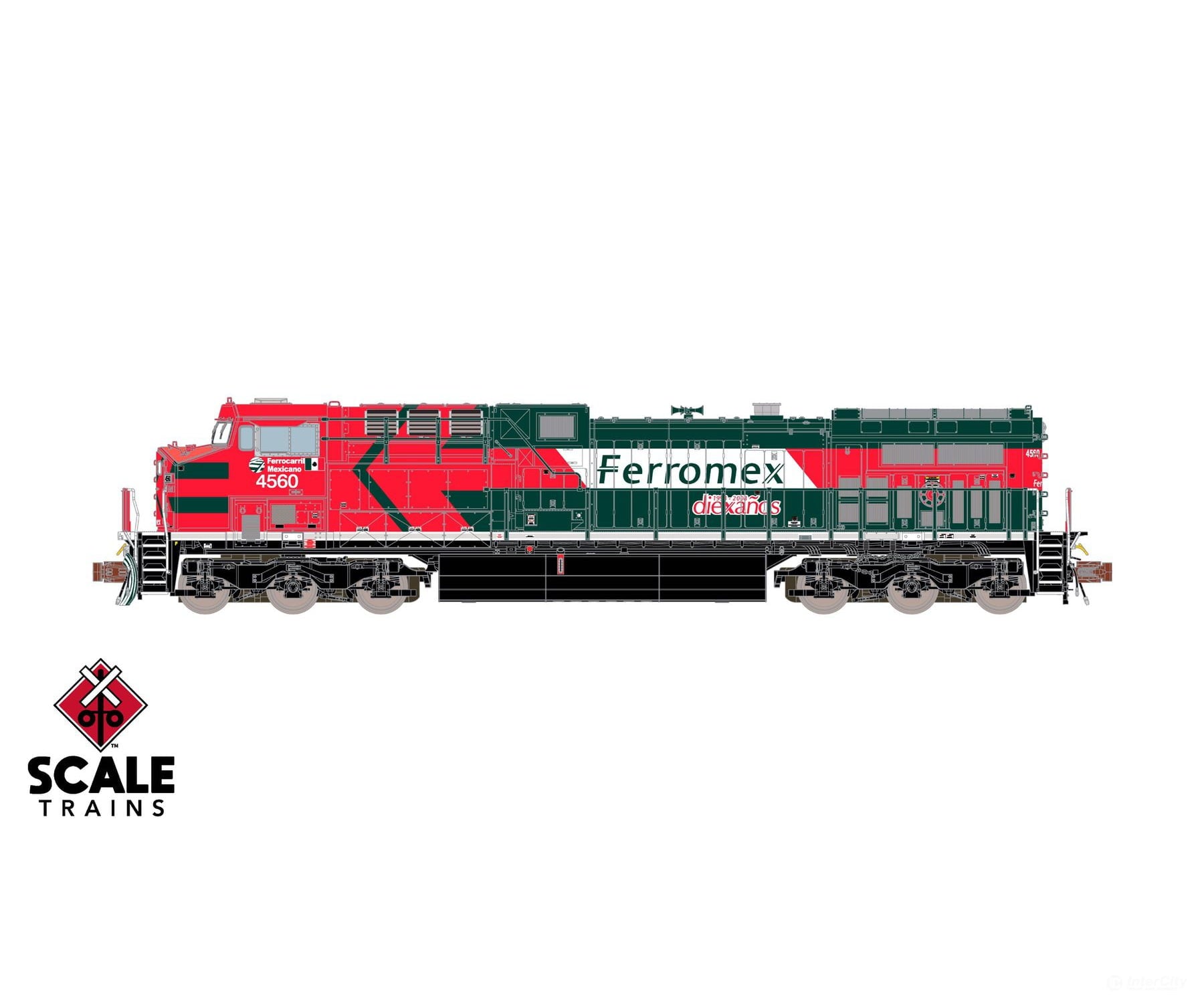 ScaleTrains SXT40625 Rivet Counter N Scale GE AC4400CW Ferromex/Diabla/Diexanos 4560 DCC & Sound Equipped Locomotives