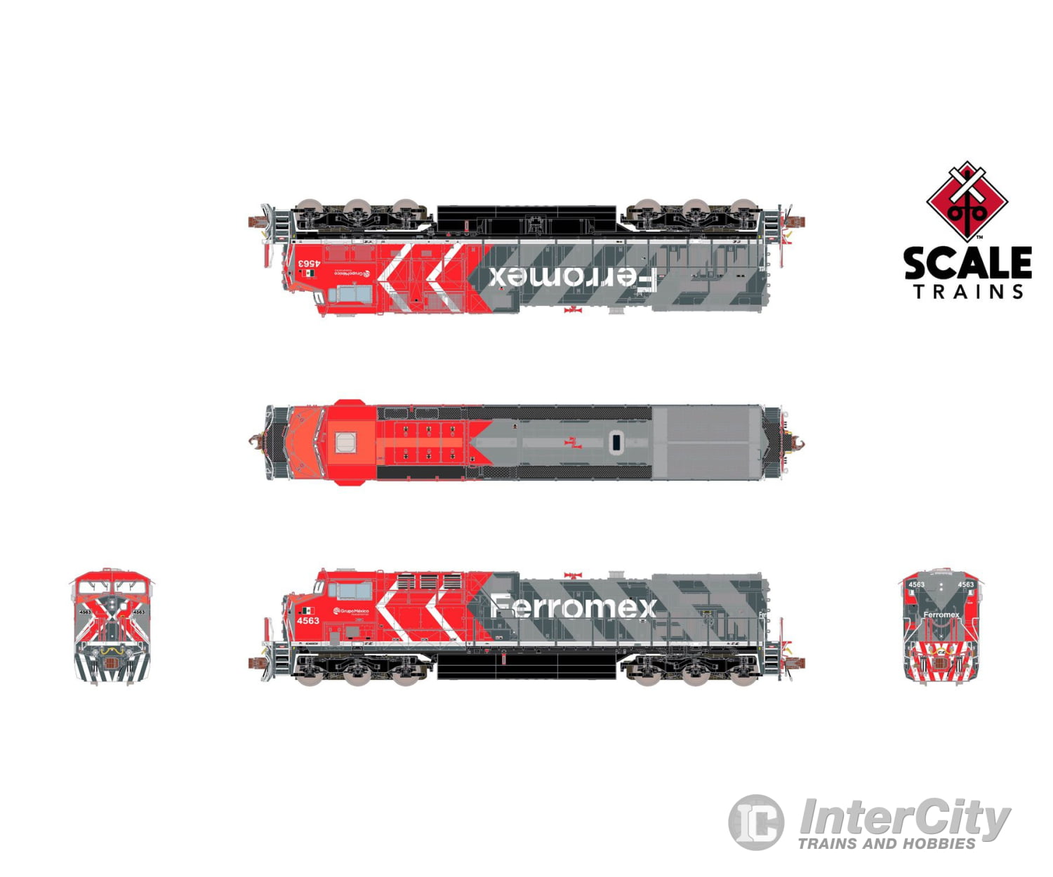 ScaleTrains SXT40631 Rivet Counter N Scale GE AC4400CW Ferromex/Zebra 4572 DCC & Sound Equipped Locomotives