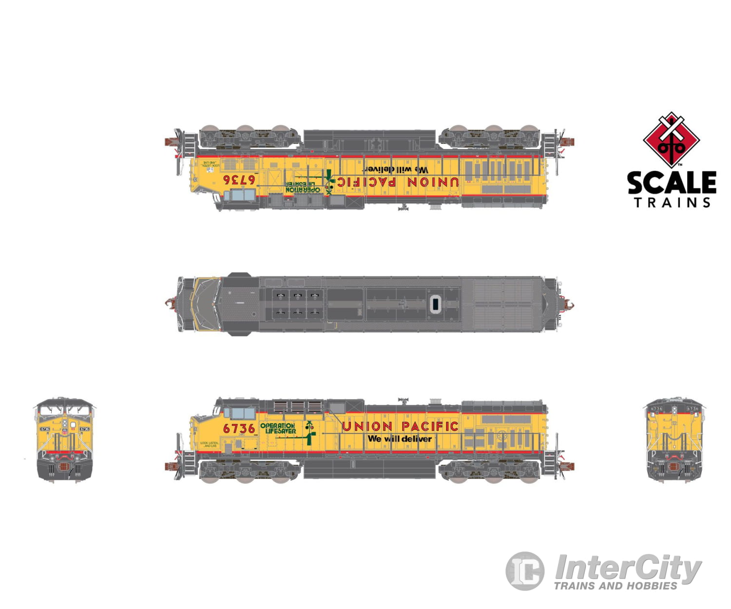 ScaleTrains SXT40663 Rivet Counter N Scale GE AC4400CW Union Pacific/ex-C&NW/Operation Lifesaver/’We Will Deliver’/Red