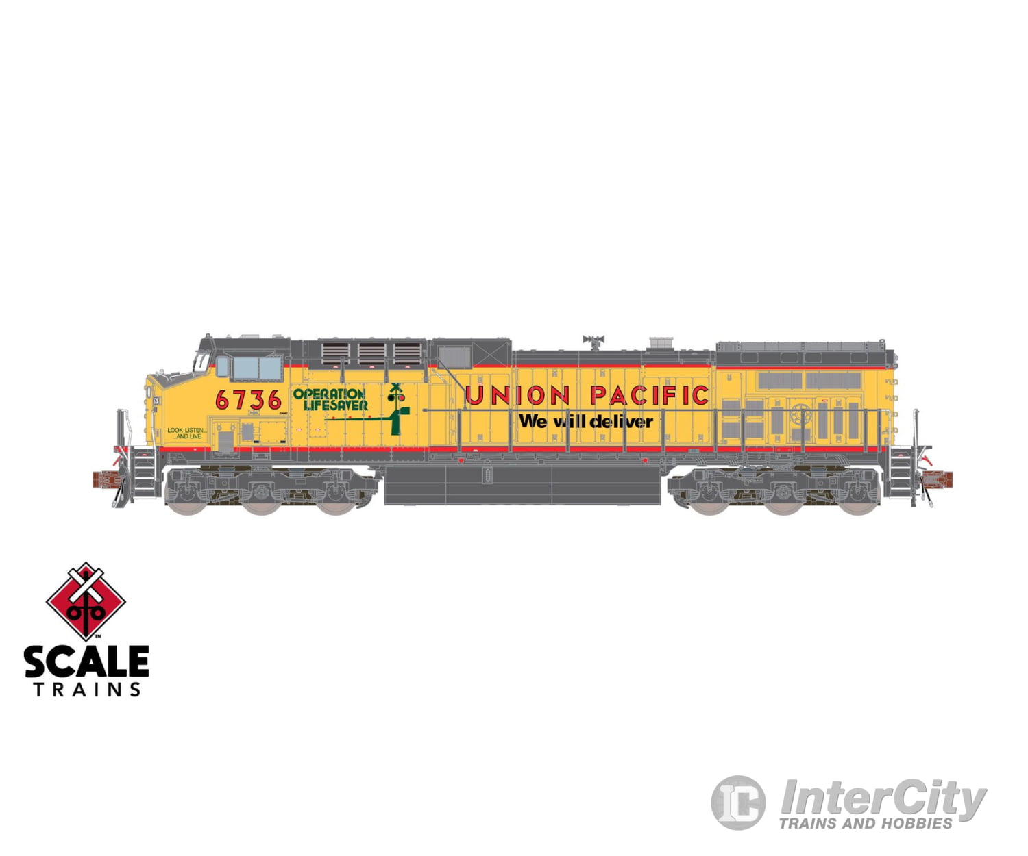 ScaleTrains SXT40663 Rivet Counter N Scale GE AC4400CW Union Pacific/ex-C&NW/Operation Lifesaver/’We Will Deliver’/Red