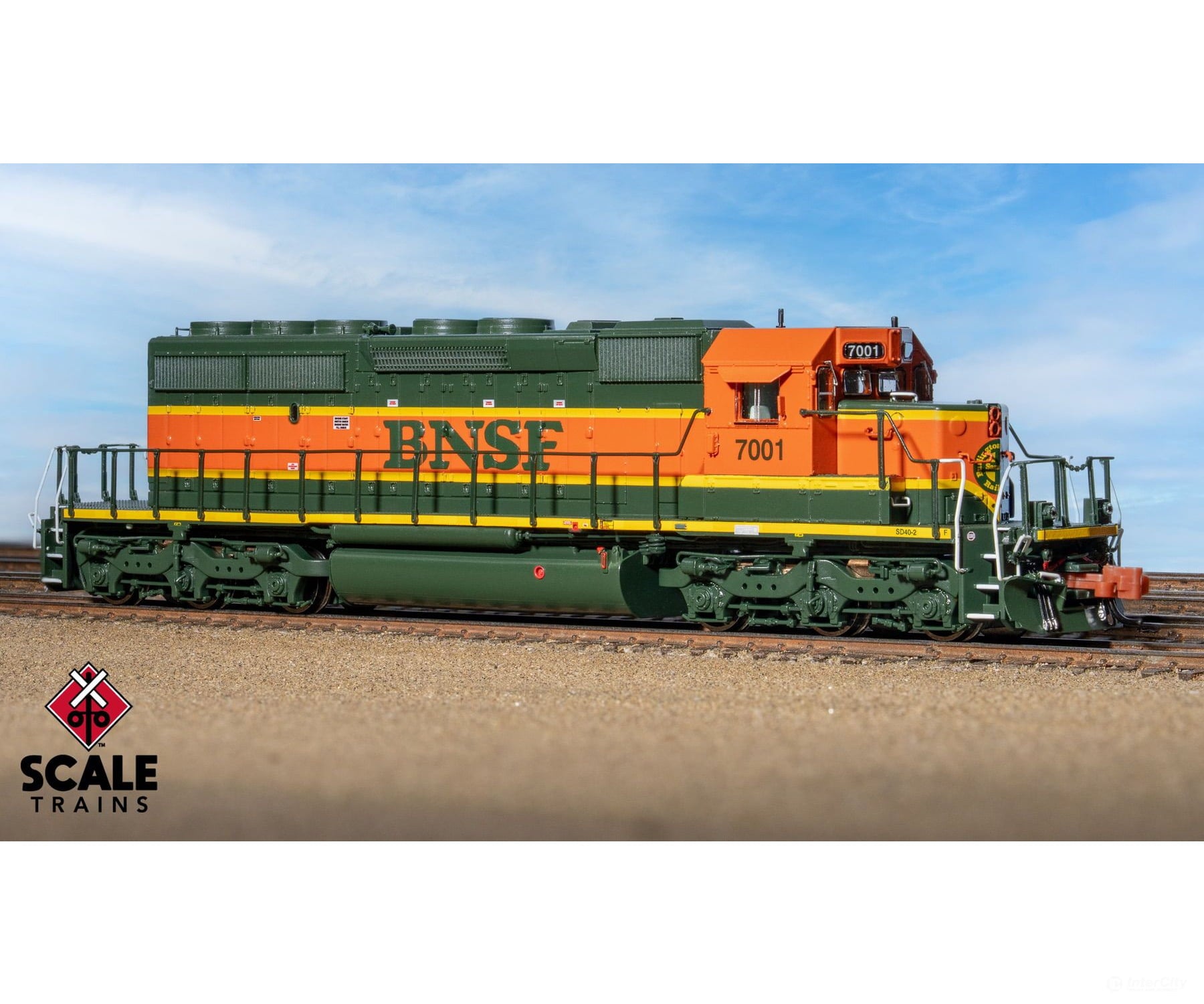 ScaleTrains SXT40680 Rivet Counter N Scale EMD SD40-2,BNSF/Heritage I/Large Circle-Cross Nose Logo 7035 DC/DCC Ready