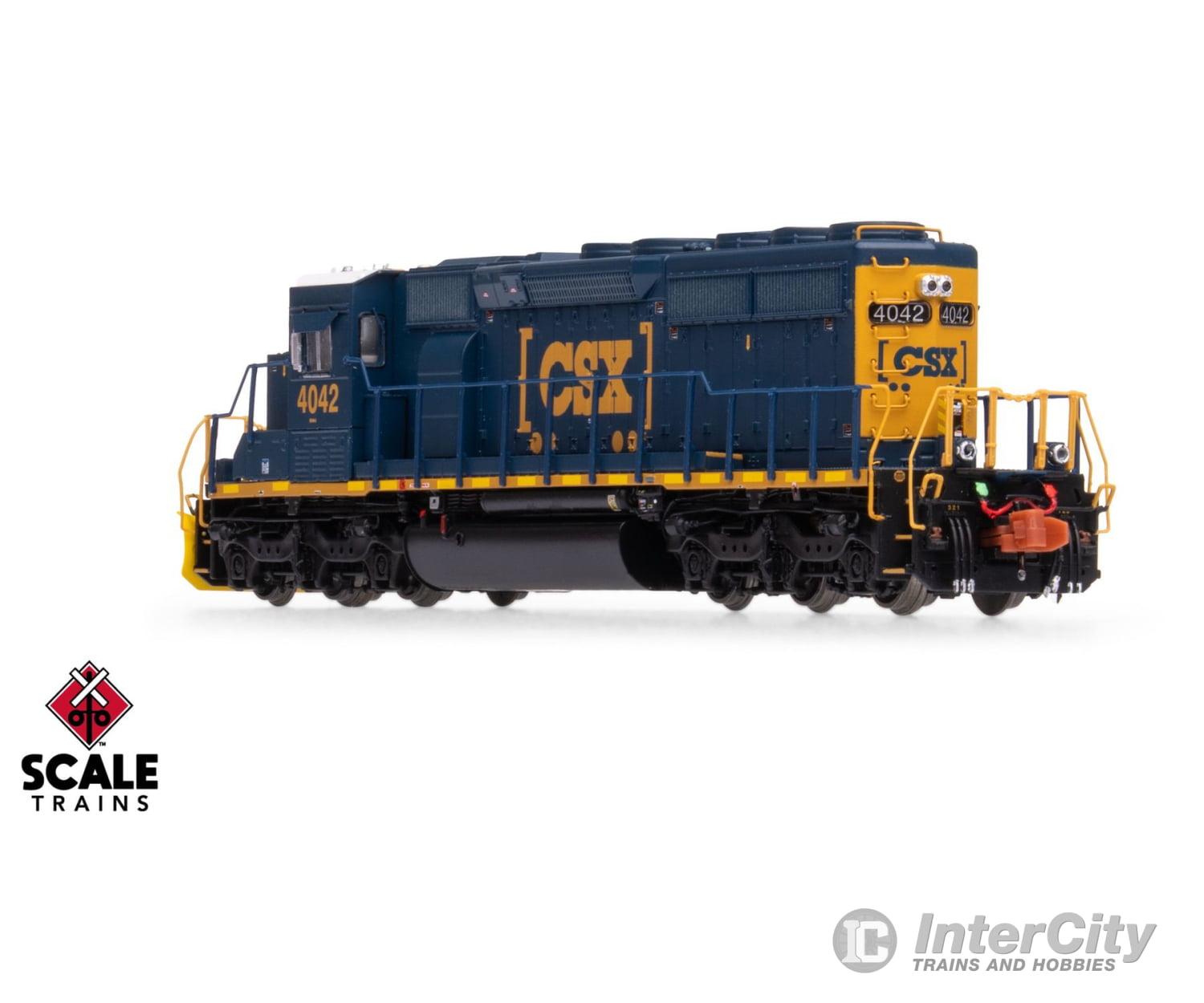ScaleTrains SXT40686 Rivet Counter N Scale EMD SD40-3 CSX/YN3 Boxcar Logo/Yellow Plow 4042 DC/DCC Ready Locomotives