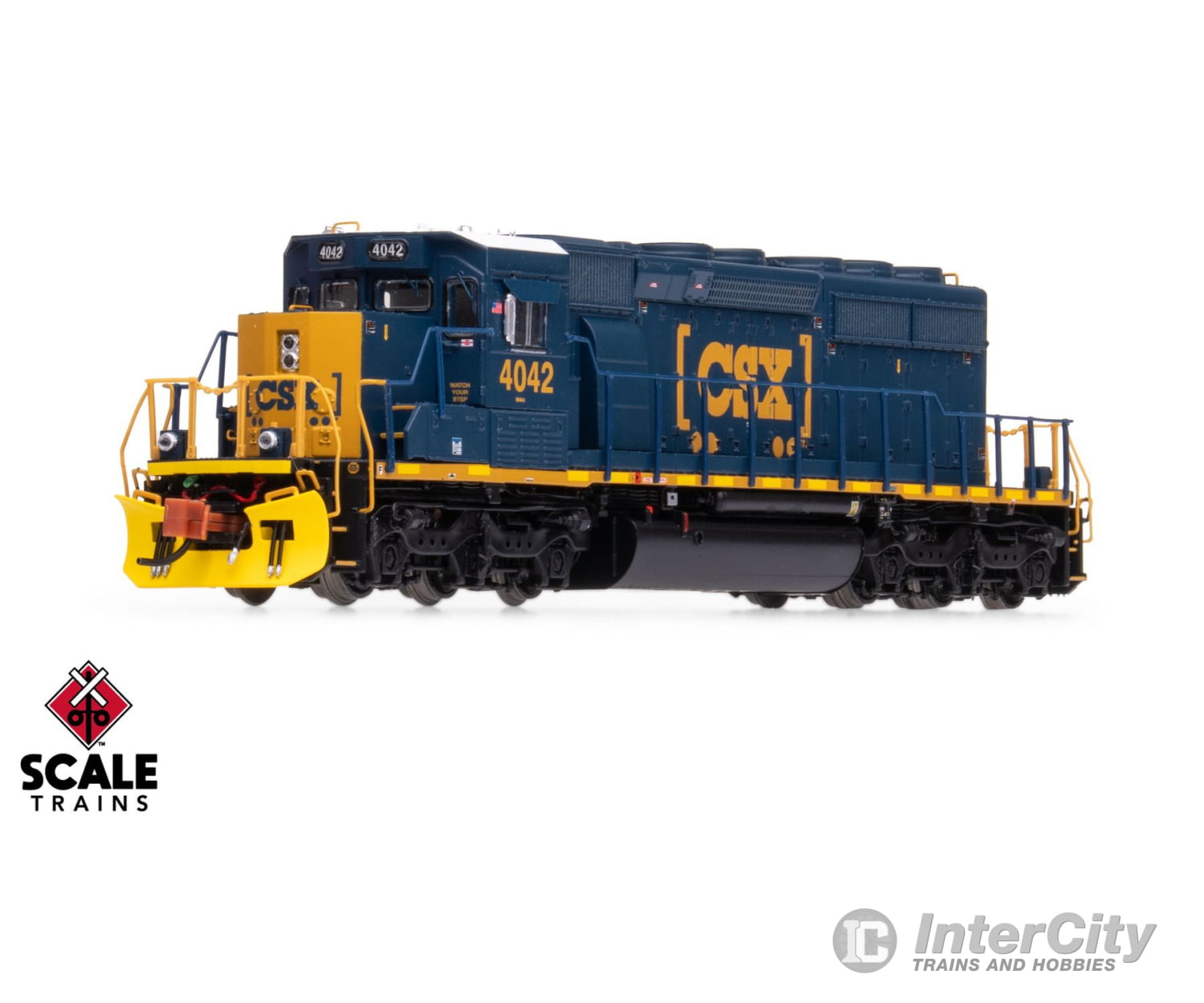 ScaleTrains SXT40686 Rivet Counter N Scale EMD SD40-3 CSX/YN3 Boxcar Logo/Yellow Plow 4042 DC/DCC Ready Locomotives