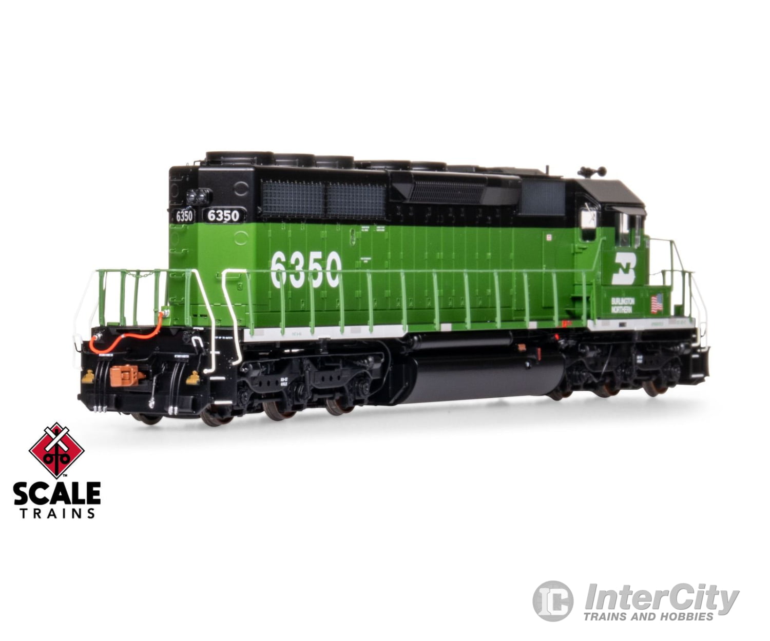 ScaleTrains SXT40760 Rivet Counter HO Scale EMD SD40-2 Burlington Northern/White Face/Strobe Lights 6358 - DCC Ready
